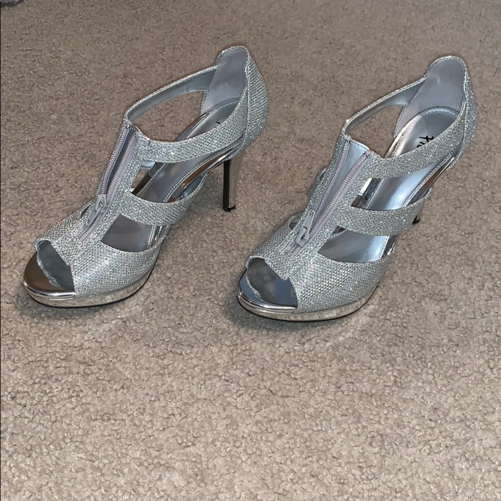 Silver high heels